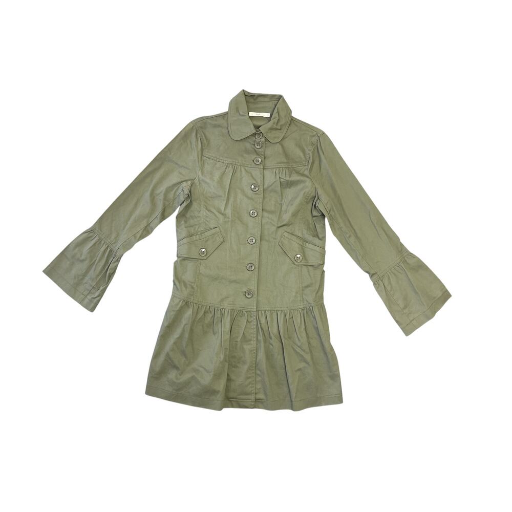 NWT‎ Hazel Olive Green Flared Bell Sleeve Jacket Size Medium Y2K Army Twee